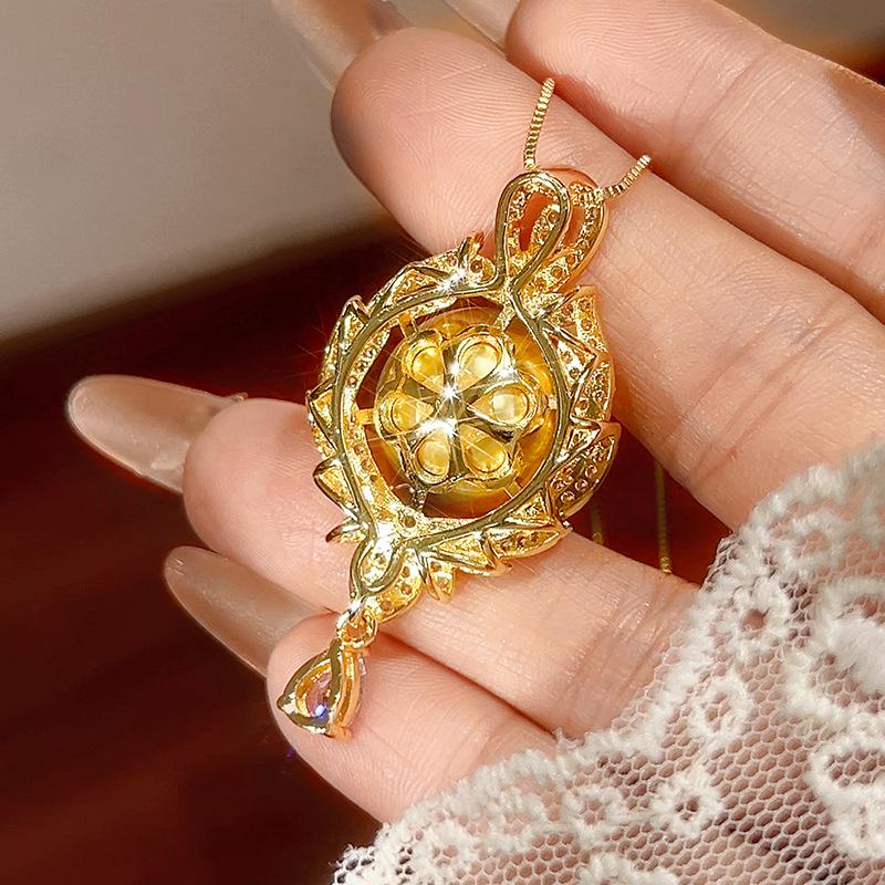 Copper Gold-plated Pendant Imitation Pearl Australian White Nanyang Necklace Accessories Manufacturer Women's High-end Sense