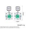 Women's Light Luxury Design Elegant Inlaid Zircon Geometric Square Earrings Fashionable And Versatile Niche Design Earrings