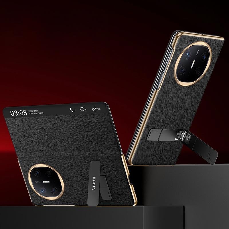 

Huawei Matex6 Phone Case Rotating Stand All-inclusive Smart Window X6 Anti-drop Flip Cover Business Plain Leather Case Huawei Mate X6