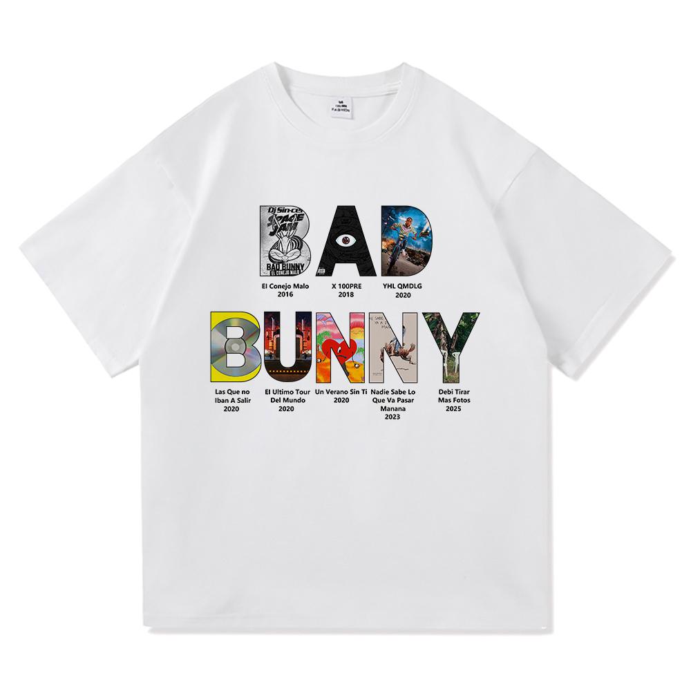 

Футболка Bad Bunny 2025, модная мужская/женская винтажная футболка с забавной лягушкой Debí Tirar Más Fotos M