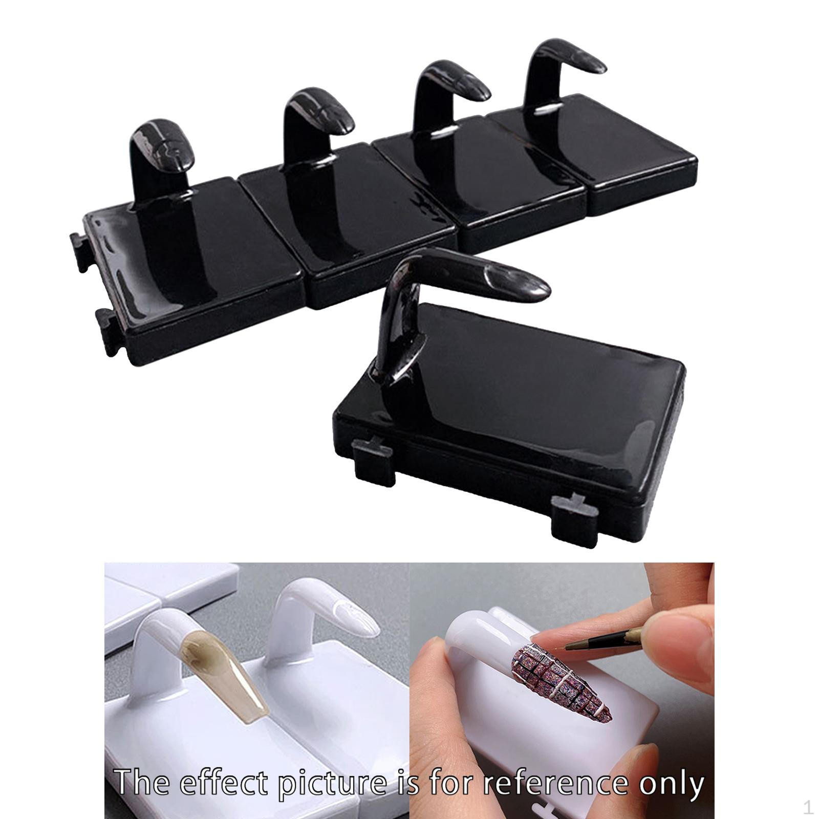 

5 Pieces Nail Art Practice Finger Training for Fake Fingers Tools Decoration Black