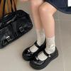 Fashion Butterfly Black Ballet Shallow Mouth Platform Single Shoes Women's 2025 New Spring French Heightening Mary Jane Shoes