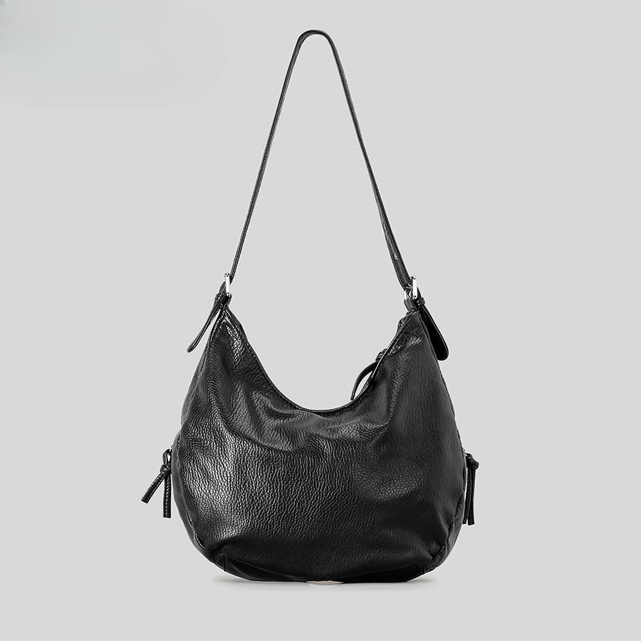 Retro Large Capacity Soft Multi Pocket Biker Bag Women's Simple Hundred Shoulder Crossbody Y2K Messenger Bag