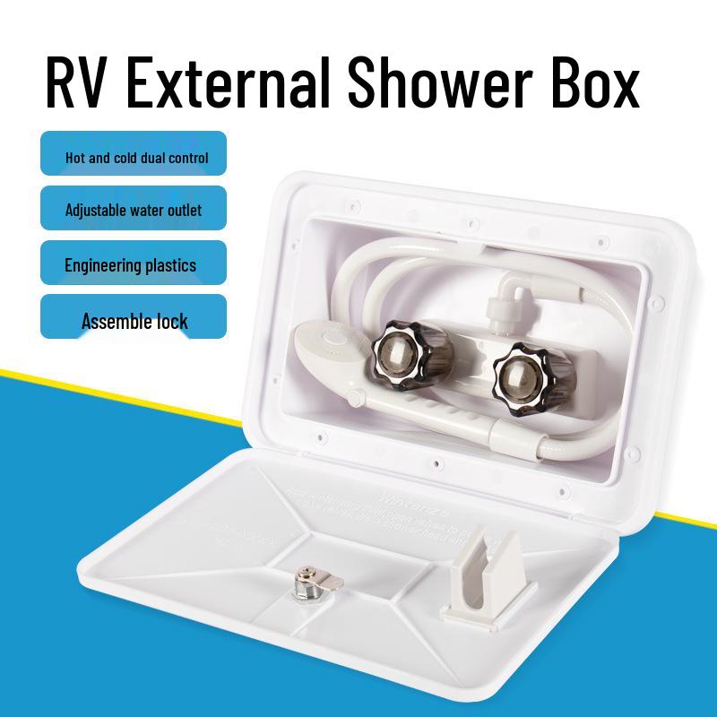RV Exterior Shower Kit: Wall-Mounted Outdoor Pull-Out Shower Head with Hot/Cold Switch