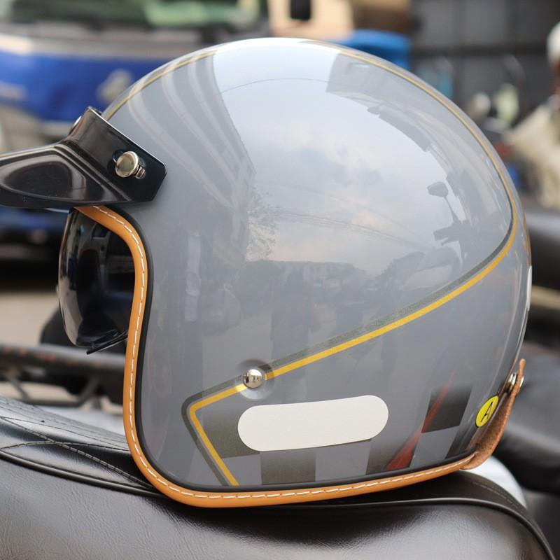 C500 White Competitive Motorcycle Helmet New National Standard Locomotive Lightweight Street Three-quarters Retro Half