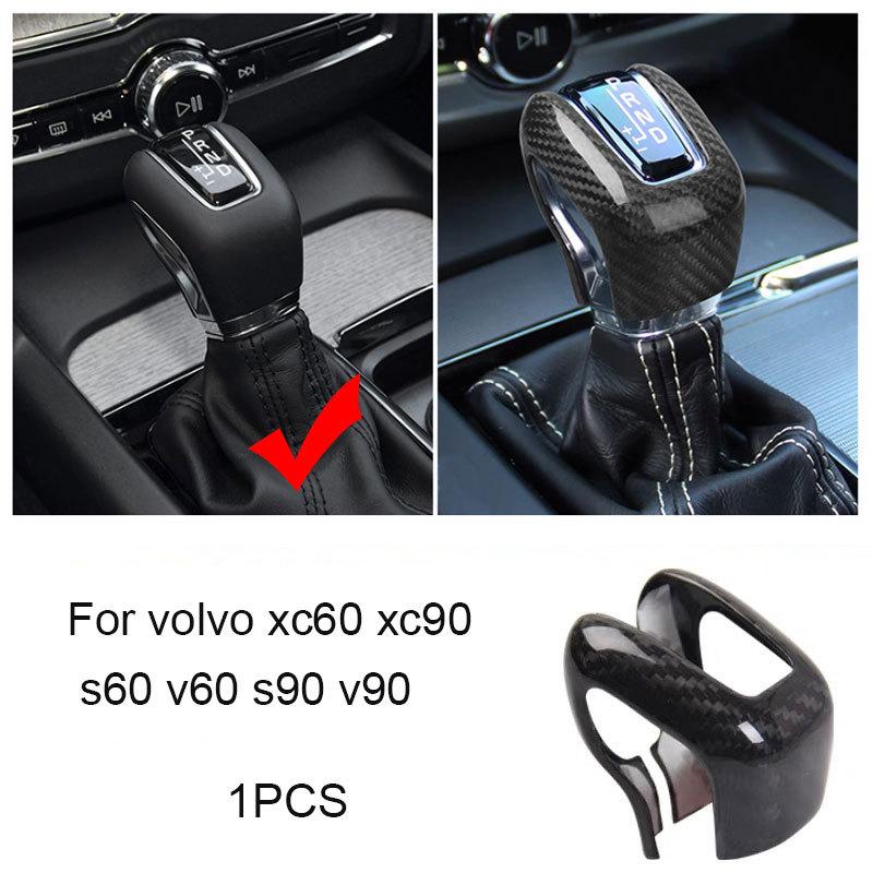 For Volvo XC60 XC90 S90 V90 S60 V60 gear head gear shift sleeve carbon fiber gear lever sleeve gear decoration