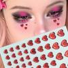 216 Stück/6 Bögen Edelstein Liebe Strasssteine Aufkleber Körperkunst Dekoration DIY Make-up Glanz Tattoo Aufkleber Damen Zeug Make-up Geschenke
