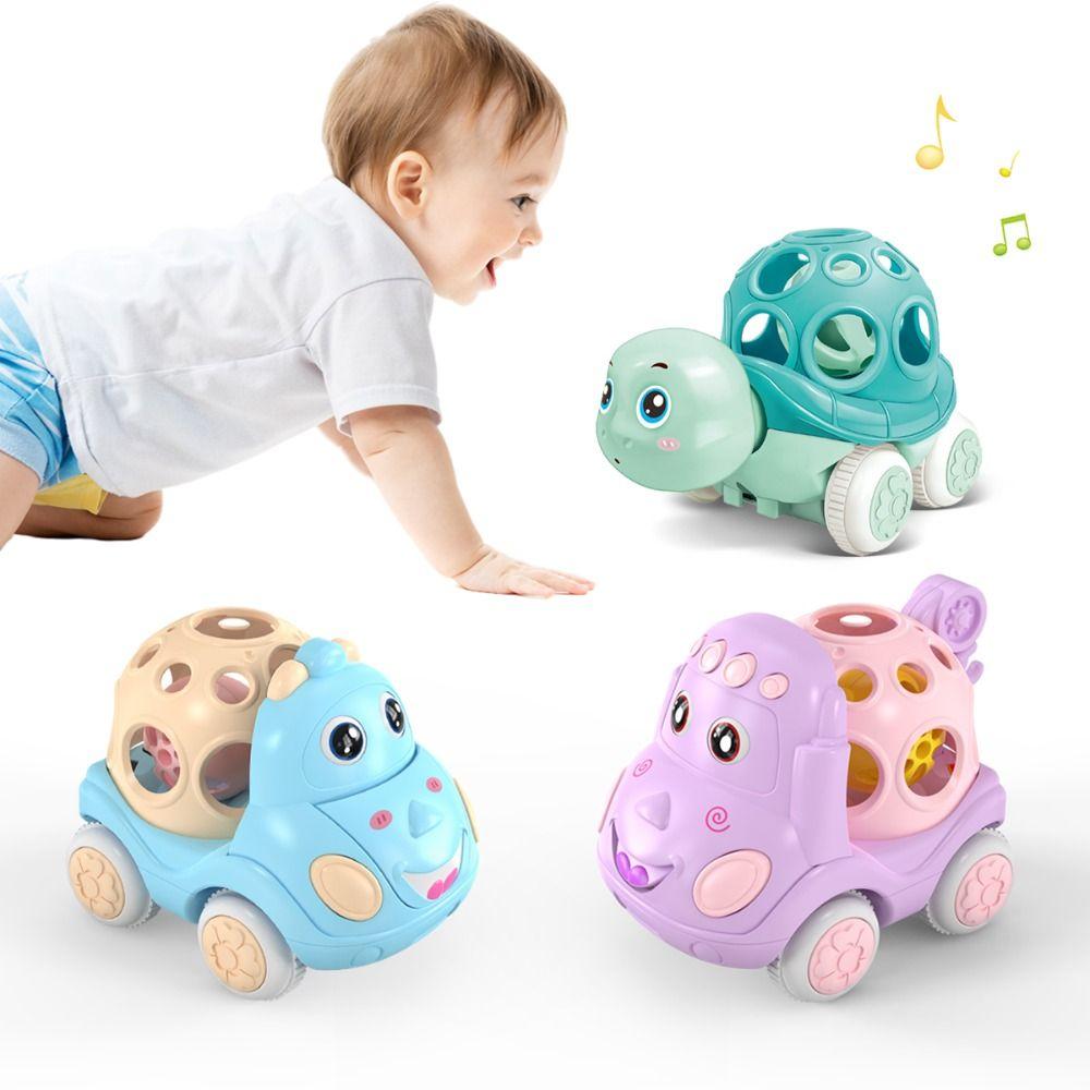 Friction Powered Inertia Pull Back Car Press and Go Rattle Roll Cars  for 1-3 Years Old