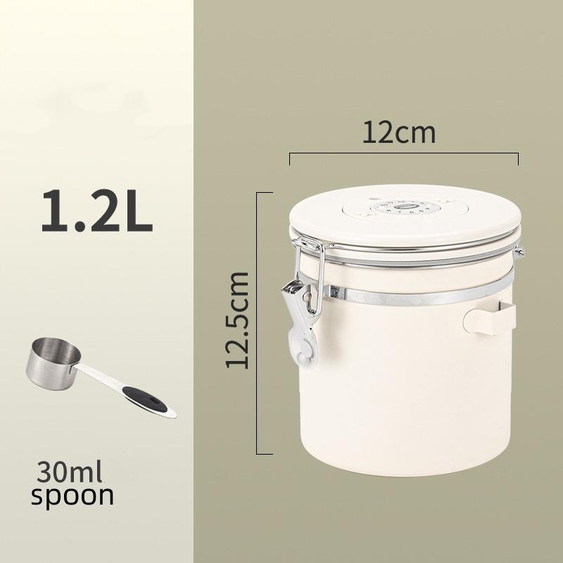 Stainless Steel Coffee Canister Coffee Bean Storage Airtight Containers with Date with Spoon Vent Valve Kitchen Food Storage Jar