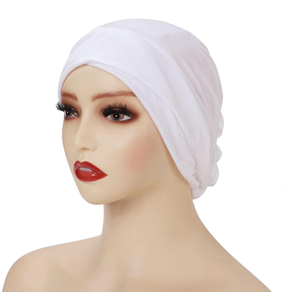 Modal Cotton Stretch Elastic Postpartum Cap - Solid Color Tie-on Indian Hat