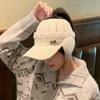 High ponytail hat Women's winter wool hat Thickened warm outdoor cycling ear protector Cold hat Empty top duck tongue baseball cap
