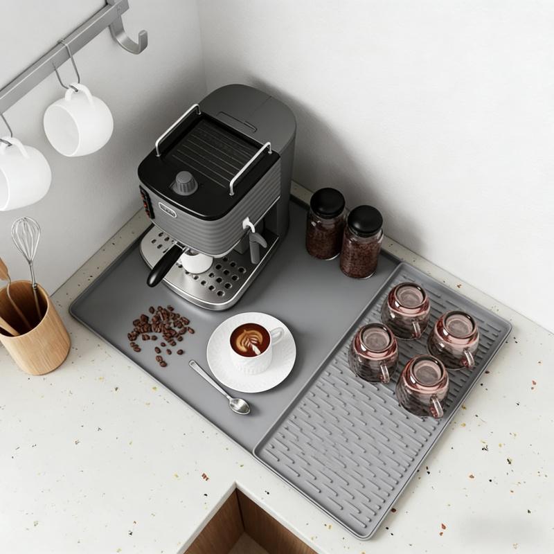 Kitchen Silicone Coaster Home Non-Slip Heat Resistant Mat Coffee Cup Tray Draining Protection Table Mat Multi-Functional