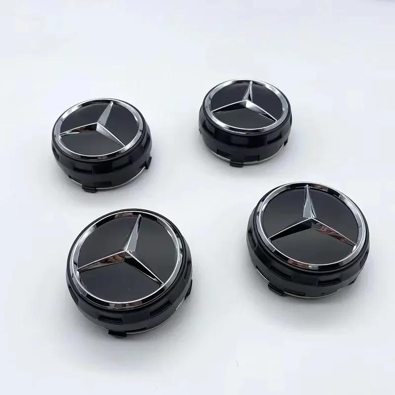 XHBNJ1 For Mercedes Benz 4PCS 75mm Car Wheel Center Hub Caps Cover for Mercedes Benz B/C/E/S Class A Class C200L GLC GLK CLA W166 W163