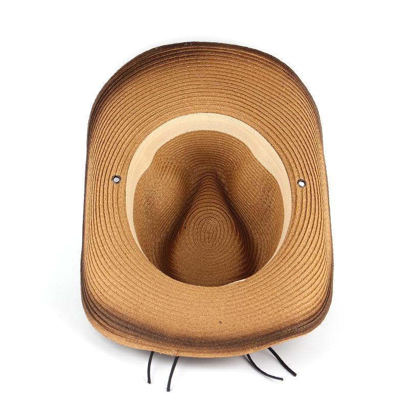 eBay European and American Western Cowboy Hat Vintage Embroidered Men's and Women's Straw Hat Outdoor Casual Sun Hat
