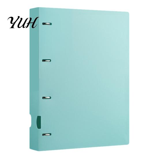 Smooth Page Turning Binder 4-Hole Document Folder/A4 File Bag, Durable PP Portable Storage Notebook Production Folder Folder, Macaron Colors