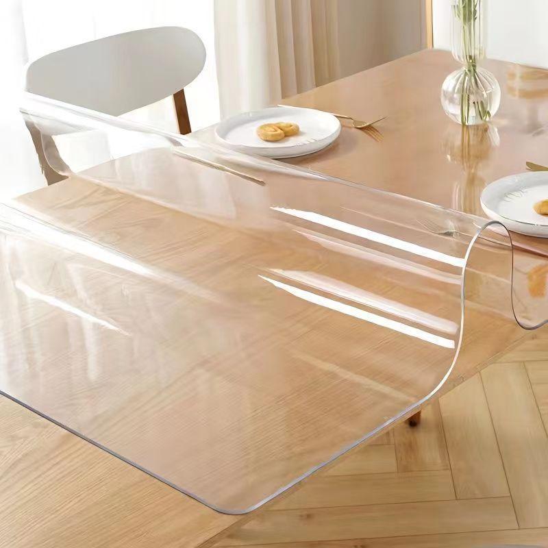 NEW Tablecloth 1.0mm Thickness PVC Transparent Waterproof Table Cover Mat Kitchen Pattern Oil Cloth Glass Soft Cloth Tablecloth