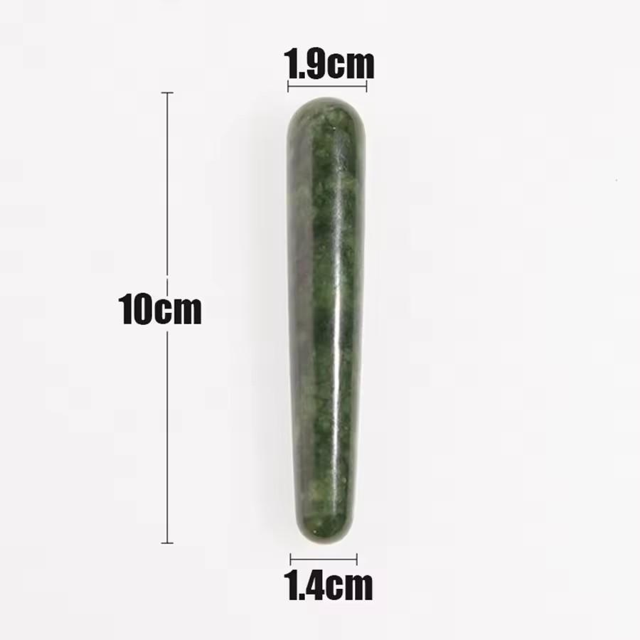 

1PC Natural Jade Massage Stick Face Eye Neck Body Relax Healing Trigger Point Massage Stress Relief Therapy Skincare Tool армия зеленый