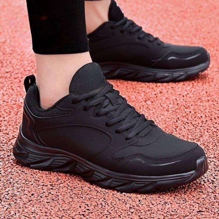 Men's 2025 Autumn/Winter Fleece-Lined Leather Sneakers: Versatile, Thick-Soled, Shock-Absorbing, Casual Running Shoes