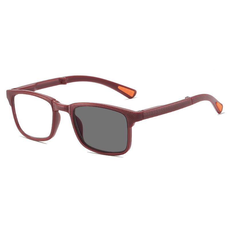 Ultra-light Fashion Portable Foldable Photochromic Reading Glasses Anti-blue Light Radiation-resistant UV-resistant Eyeglasses 0 красный