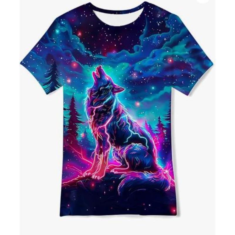 Summer Creative Graffiti Printed Round Neck Top 3D Printed Daily Loose Versatile Comfortable Short Sleeve T-shirt