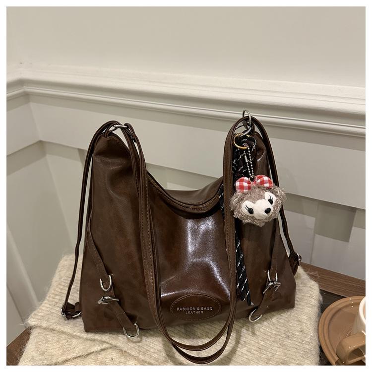 2024 Winter Korean Retro Soft Leather Tote Backpack - Fashionable, Simple, High-Value, Multifunctional Shoulder Bag
