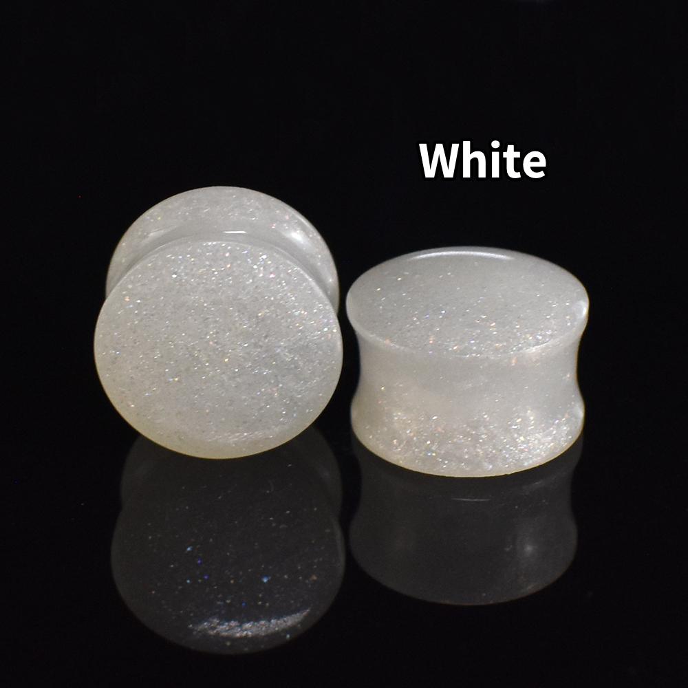 6-50mm Solid-colored Twinkle Acrylic Ear Tunnels Plugs Stretchers Expander Double Flared Flesh Tunnels Ear Piercing Jewelry