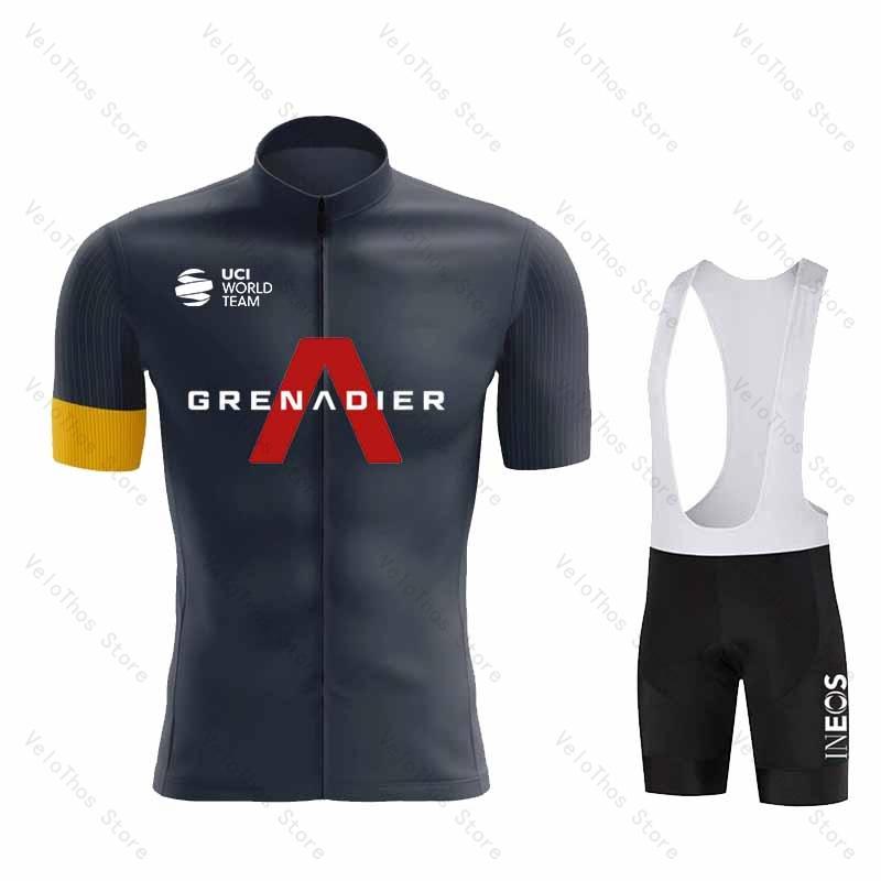 Ineos Grenadier Radsport Set Kurzarm Trikot und Trägerhose Pro Race Fahrradbekleidung Anzug Sommer MTB Kleidung Trikot Atmungsaktiv
