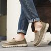 Men Outdoor Canvas Shoes Blue Slip on Sneakers Driving Shoes Casual Khaki Wide Head Shoes for Farther Plus Size Lightweight