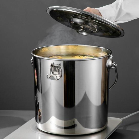 Storage Bucket with Handle And Sealed Buckles Pot Stainless Steel Rust-Resistant Seafood Boil Pot for Cooking And Home Brewing