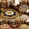 Round Area Rug With Vintage Floral And Scroll Patterns In Multiple Colors Elegant European Style Soft Durable Floor Decor