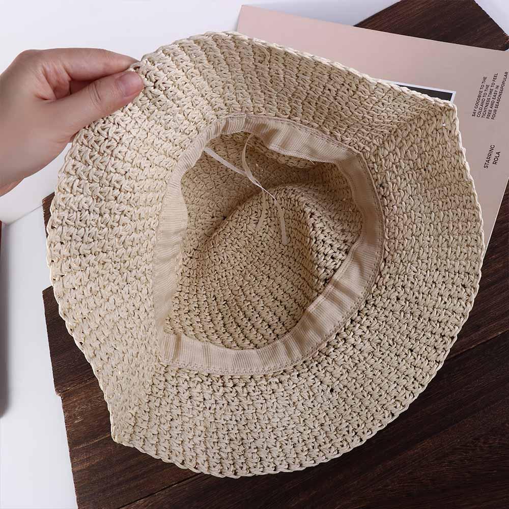 Handmade Weave UV Protection Flower Sunscreen Flat Hat Sun Hat Sun Cap Sun Protection Straw Hat