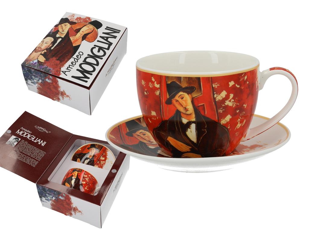 Filiżanka Ze Spodkiem Modigliani Mario Varvogli Porcelana Prezent