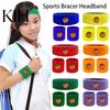 Sports Headband 1 Set Kids Wristband Ball Embroidery Stretch Breathable Bright Colored Sweat Absorbing Boys Girls Knitted Basketball Volleyball Wrist