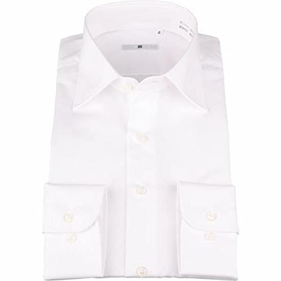 Processed Shirt Long of Collar Silhouette White 3 Neck Circumference 41cm Sleeve Length 82cm [Suit Selection] Shape-stable [Silver LINE]