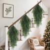 Artificial Pine Needle Teardrop Door Decor - Norfolk Green Teardrop Wreath Suitable for Outdoor Christmas Decoration On Doors