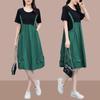2026 Korean Style Plus Size Loose Midi Dress - Trendy, Stylish, Age-Reducing Summer Two-Piece Look