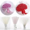 100pcs/set Bunch String Pearl Sticks Bridal Bouquets White Beaded Handmade Flower Stem Beads Wedding Party Decor