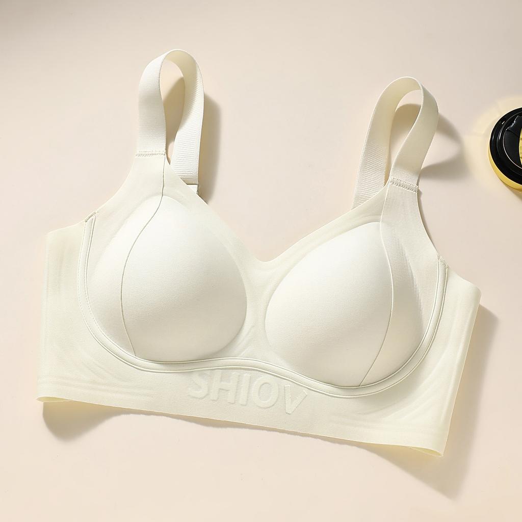 New Soft Support Pull Large Size Jelly Glue Fat Mm Fixed Cup Large Size Bra Cover Wide Shoulder Strap