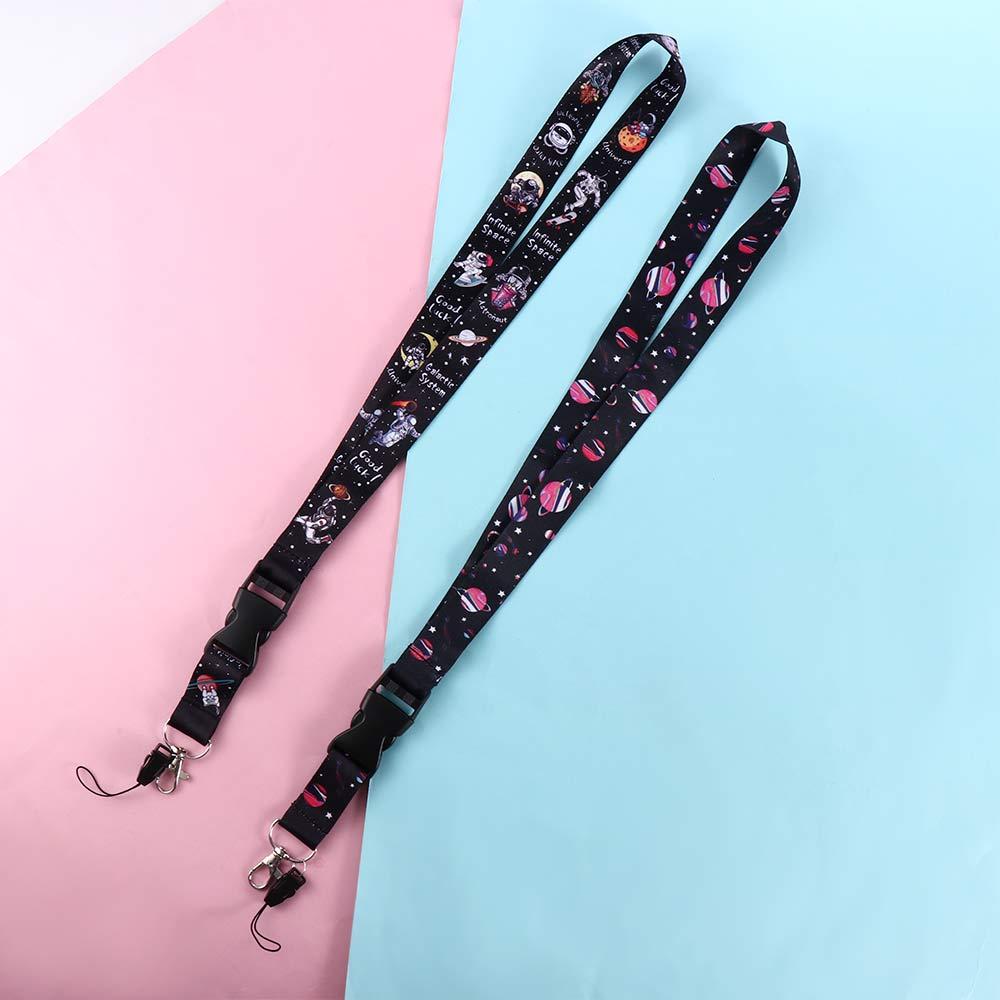 Badge Holder Stars Pattern Hang Ropes Astronauts Lanyard Mobile Phone Strap Outer Space Neck Straps