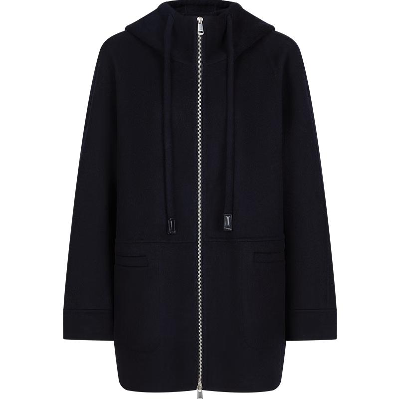 

JUZUI AnNacoco Women s Hooded Wool Blend Double-Faced Coat L