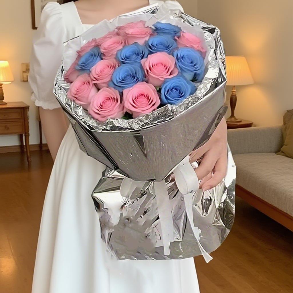 10Pcs Waterproof Bouquet Wrapping Paper Gift Wrapping Paper Gold And Silver Dot Flower Wrapping Paper Flower Bouquet Supplies