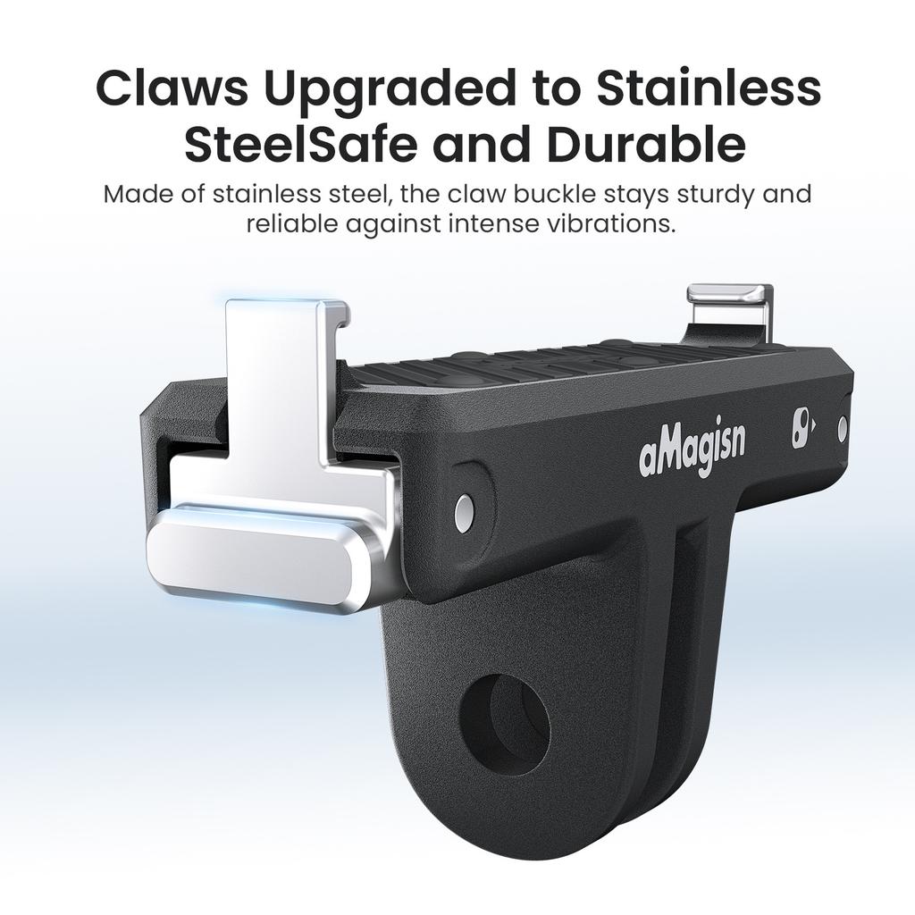 AMAGISN For Insta360 Go Ultra Action Camera Plastic + Stainless Steel Magnetic Quick Release Mount Shockproof Bracket