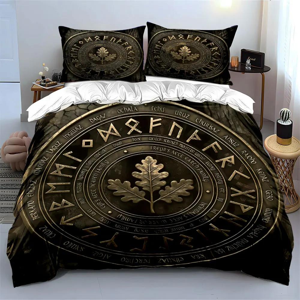 Nordic Runes Decorative Set Soft Comfortable Duvet Cover Bedding Set Included 1*Duvet Cover & 2*Pillowcases Gift