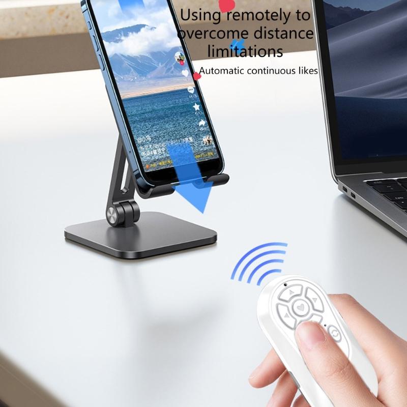 Remote Control For Smartphone Photography Featuring 10M Ranges Slip Matte Buttons Upgraded Chip For Stable Connection And Compacts Design For