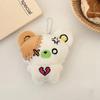 1Pc Mini Cartoon Plush Bear Doll Toy Keychain Sweet Cute Bag Pendant Charms Car Keyring Accessories For Girl Couples Kawaii Gift