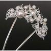 [Miaomyao] Hairpin U-Shape Hair Ornament Japanese Style Yukata Kimono Pearl Hair Comb Elegant Hair Accessory Silver Large Size