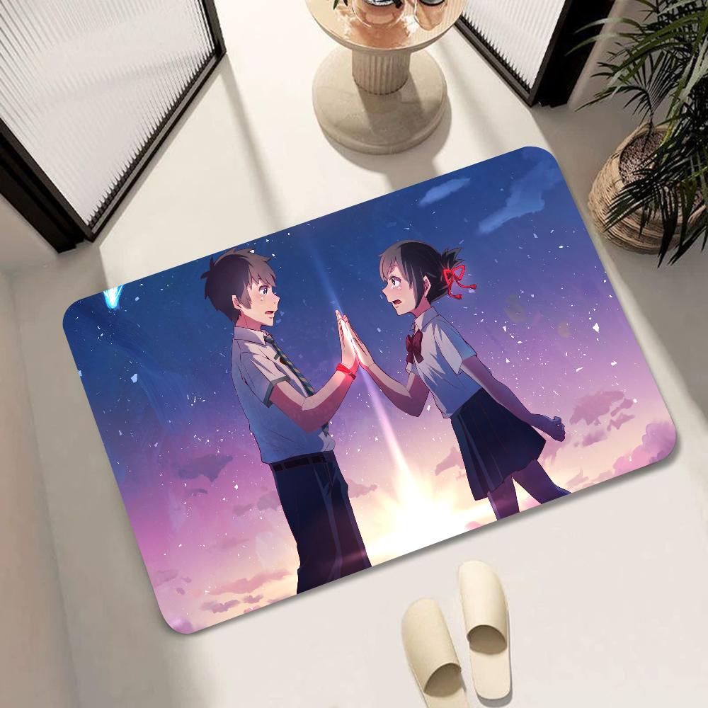 1pc Anime Your Name Bathroom Absorbent Mats Anti-Slip Mats Home Decor Supplies Carpets Home Kitchen Floor Mats