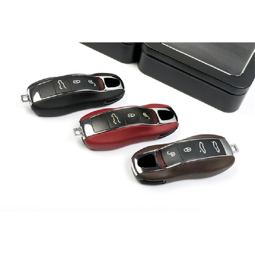 Soft Leather + ABS Car Remote Key Case Fix Part For Porsche Panamera 2010-2016