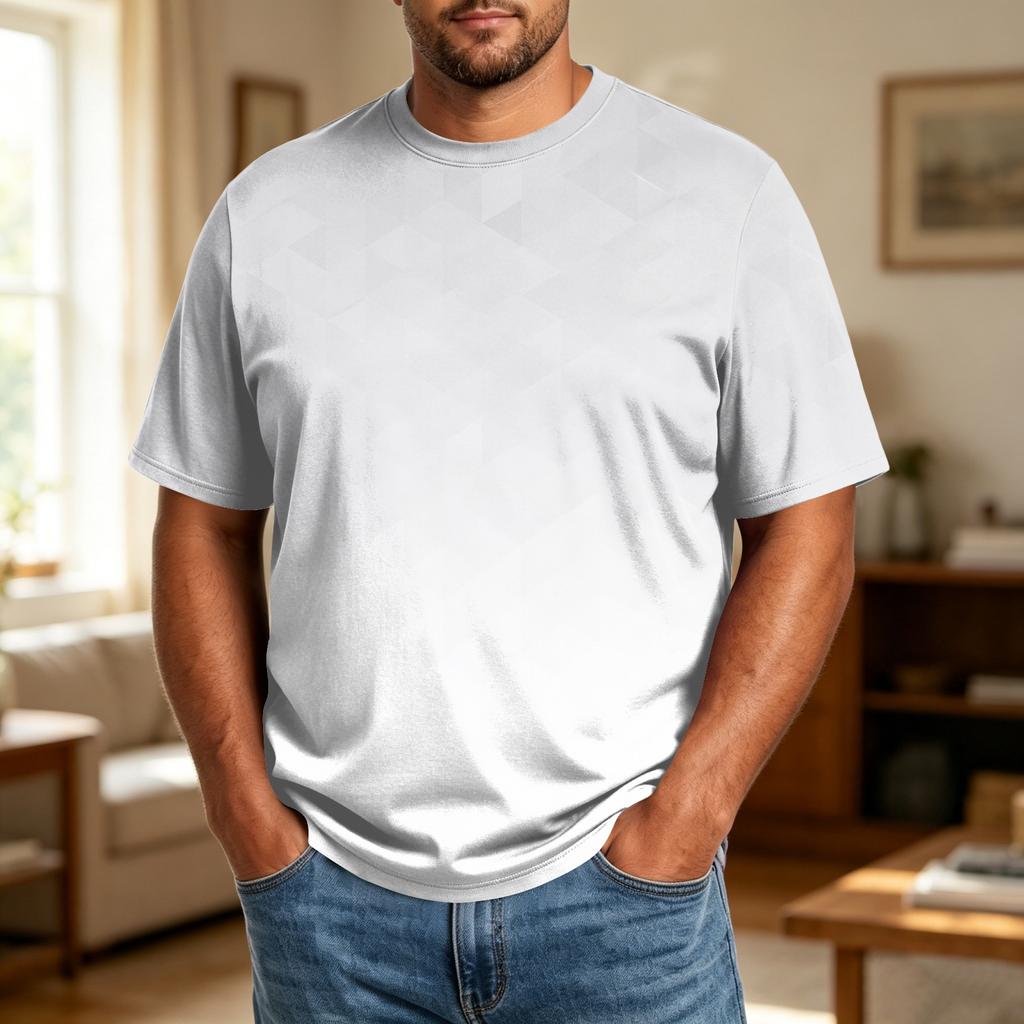 Men's Big Size Casual T Shirt Breathable Loose Fit Short Sleeve Crew Neck Tee Top for Everyday Wear Summer Outdoor Activities