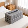 Foldable Cotton Linen Shoe Storage Box With Lid Clear Window Compartmentalized Dustproof Organizer Bed Under Closet